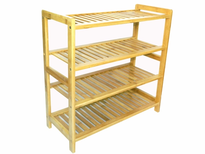 Curated 4-Tier Bamboo Shoe Rack with KD Construction - Eco-Friendly Entryway Organizer